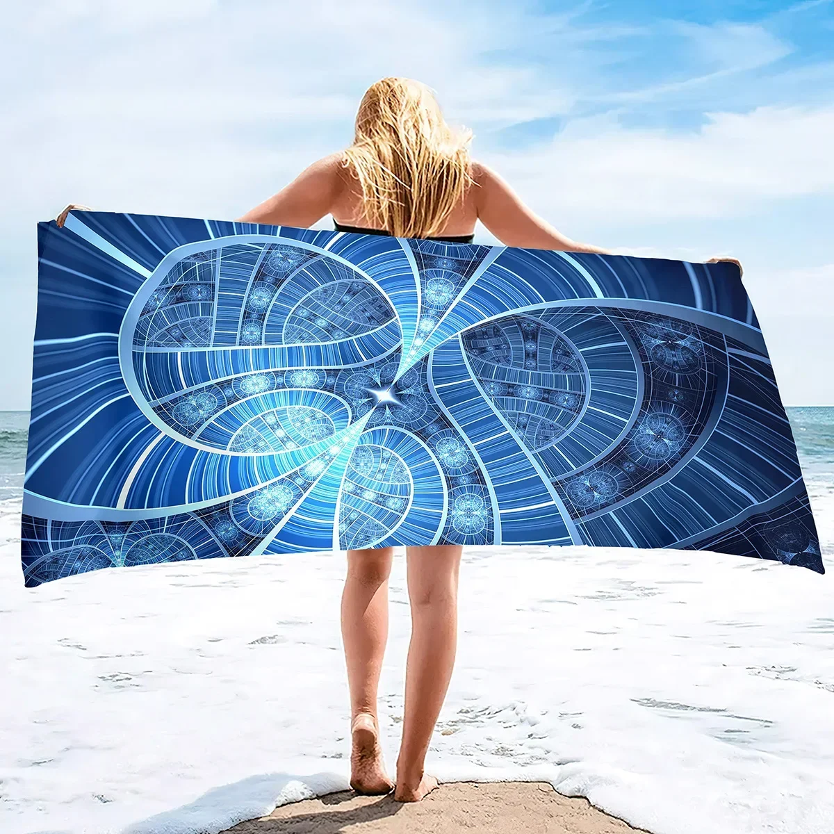 Oversized Jaquard Beach Towels,Lightweight and Quick Dry Pool Towels,Soft Absorbent Jacquard Abstract 3D pattern Beach Towel