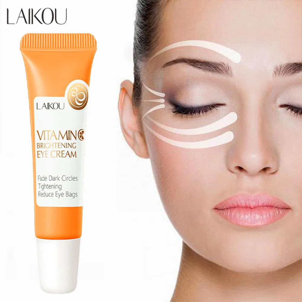 LAIKOU Vitamin C Anti-wrinkle Eye Cream Anti Puffiness Remove Dark Circles Eyes Bags Stick Fade Fine Line Whitening Moisturizing