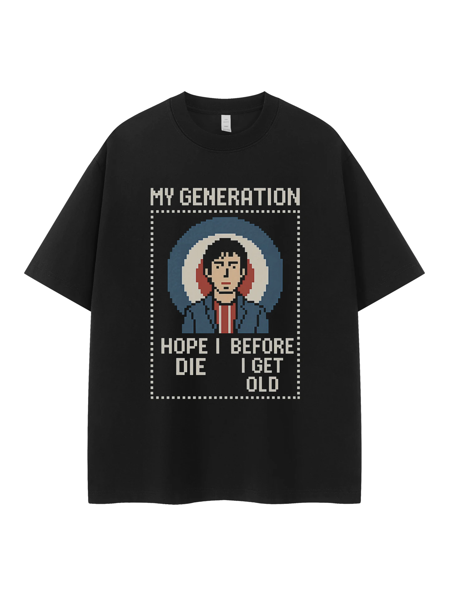 Retro American Street Style Who Band T-Shirt Loose Fit Cotton round Neck Short Sleeve Rock Music Printed Casual Top for Youth