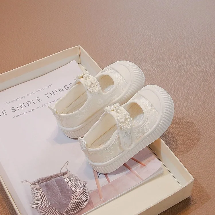 2026 New Spring Summer Children's Canvas Shoes Girls White Shoes Fashion Soft Campus White Causal Shoes Non-slip Sneakers