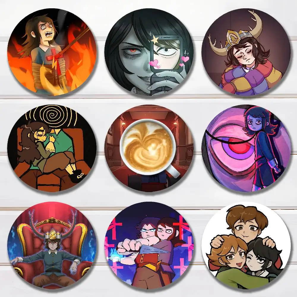 

H-Haunted H-Hotels Abaddon Wooden Coasters 10cm Round Cosplay Fans Collect Friends Gifts