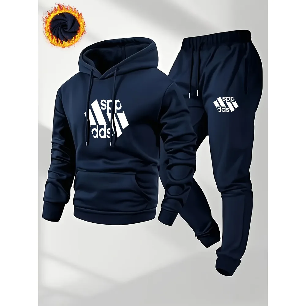 هوديي مطبوع جديد 2025، طقم سويت شيرت وركض للرجال، طقم أزياء الهالوين مع بنطال طويل،