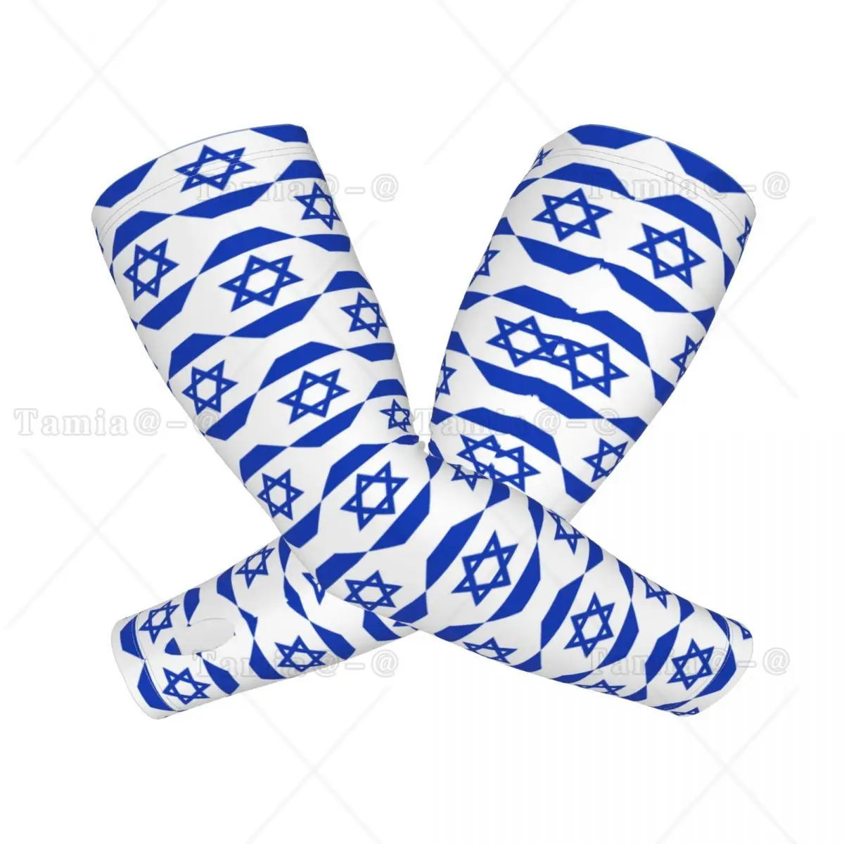 Cooling Arm Sleeves Cover Israel Flag Seamless Background Sports Running UV Sun Protection Fishing Cycling Sleeves