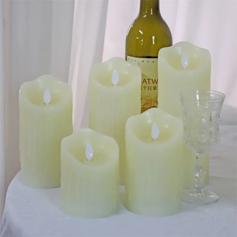 Led Simulation Tearing Swing Electronic Candle Light Household Smokeless Lighting Birthday Hotel Wedding Home Decorative Candles