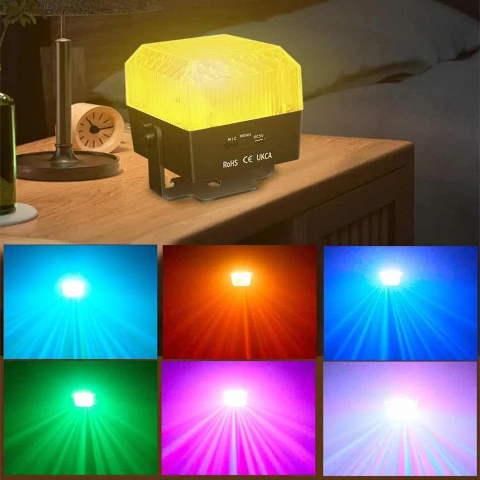 ديسكو مصابيح حفلات RGB ديسكو ستروب المرحلة العارض 2 في 1 تأثير الديسكو والضوء الليلي مزامنة الموسيقى للمنزل الرقص عيد ميلاد ديكور #2