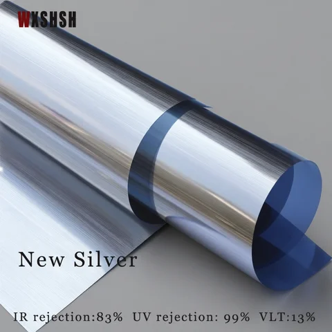 Window Privacy Film One Way Daytime Privacy Static Cling Sun Blocking Anti UV Reflective Window  for Home and Office New-Silve