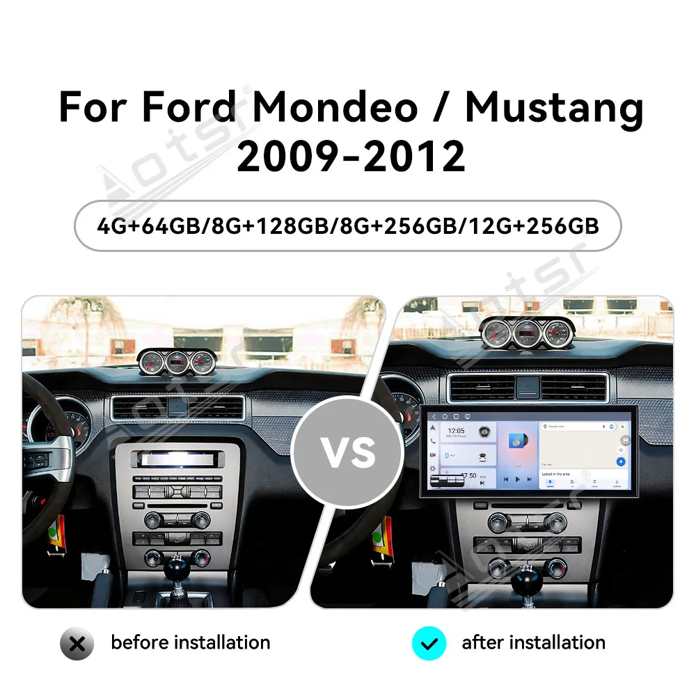 

Для Ford Fusion Mondeo Mustang 2009-2012: Автомагнитола Android 15 с экраном 15.8'', мультимедийный видеоплеер, GPS-навигация, Carplay, DSP