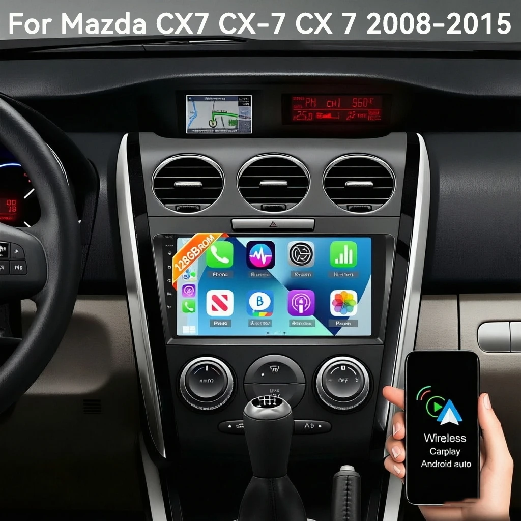 

Android 16 CarPlay Auto Car Radio For Mazda CX7 CX-7 CX 7 2008-2015 9"Inch Multimedia Player Navigation GPS DSP Split screen
