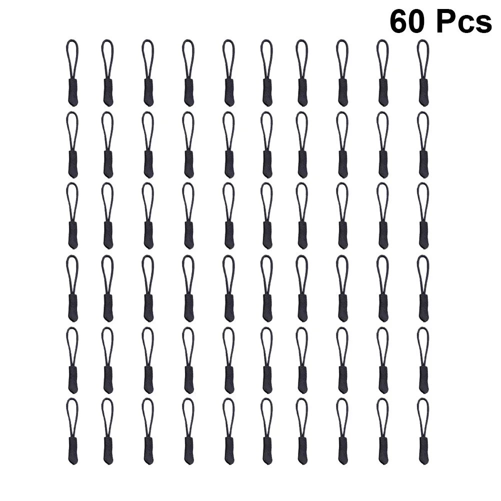 60Pcs Heavy Duty Zipper Pull Tabs Eco Friendly Washable Zipper Fixers for Bags Suitcases Down Coats Gym Gear Tailor Crafts