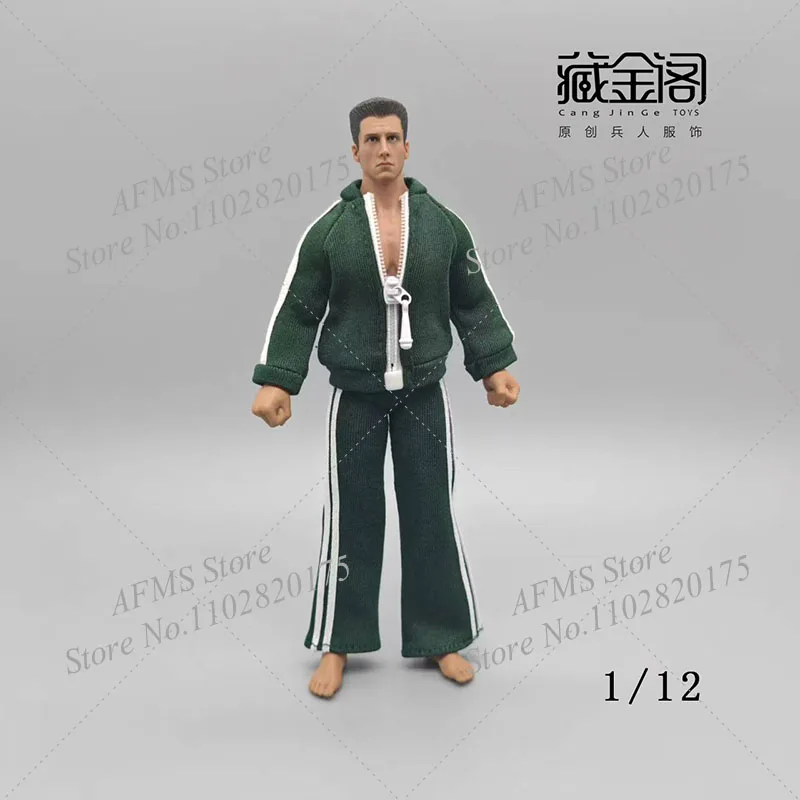 1/12 الرجال الجندي طالب موحدة طويلة الأكمام البريدي معطف السراويل السراويل الرياضية مجموعة صالح 6 بوصة عمل الشكل الدمى الجسم #3