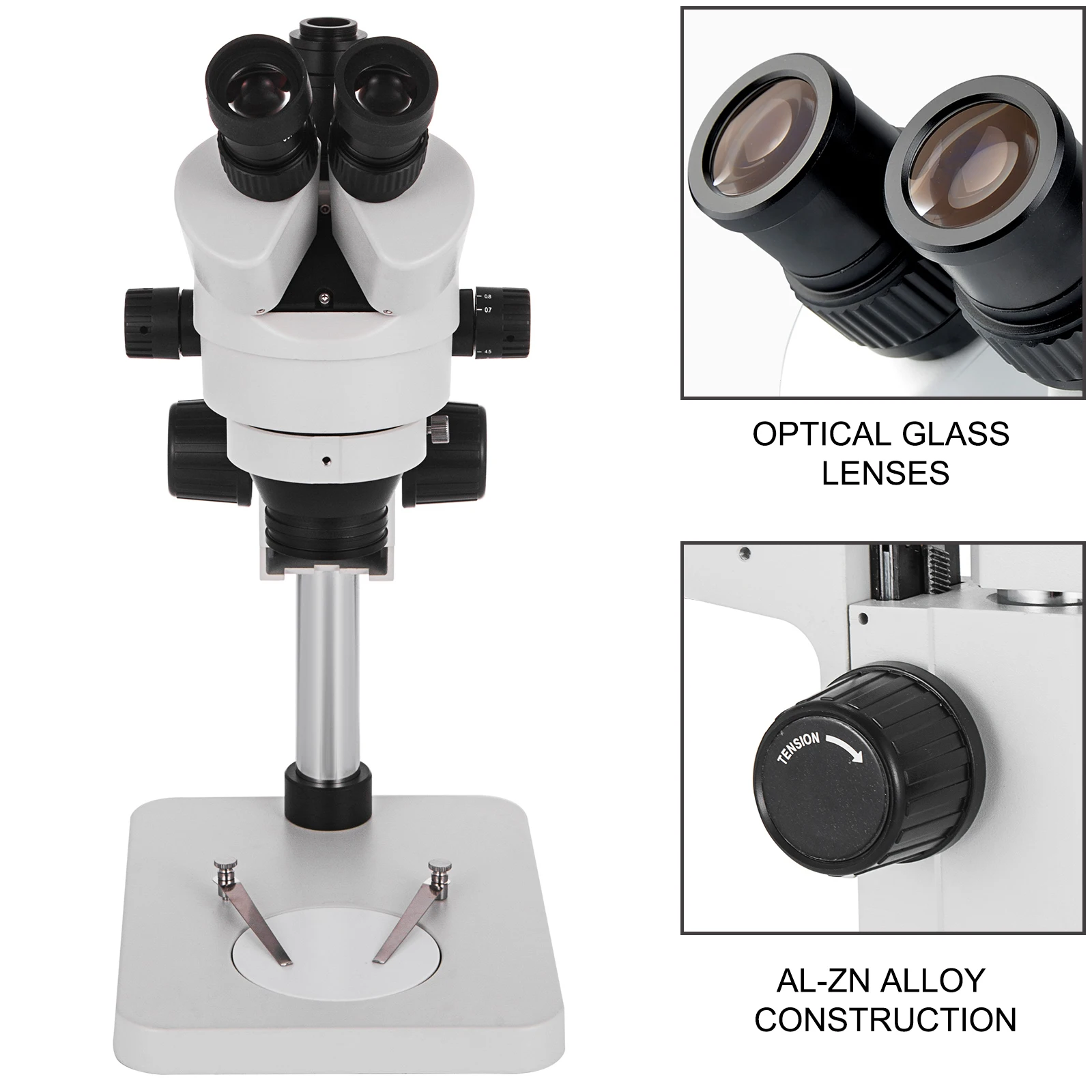 VEVOR 3.5X-90X Trinocular Stereo Microscope 360°Swiveling Trinocular Stereo Microscope with Pillar Stand