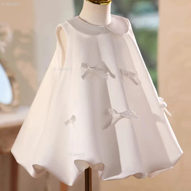 Girls Princess Dress Kids Host Performance Gown Clothes Flower Girl Wedding Celebration Formal Dresses Birthday Party Evening