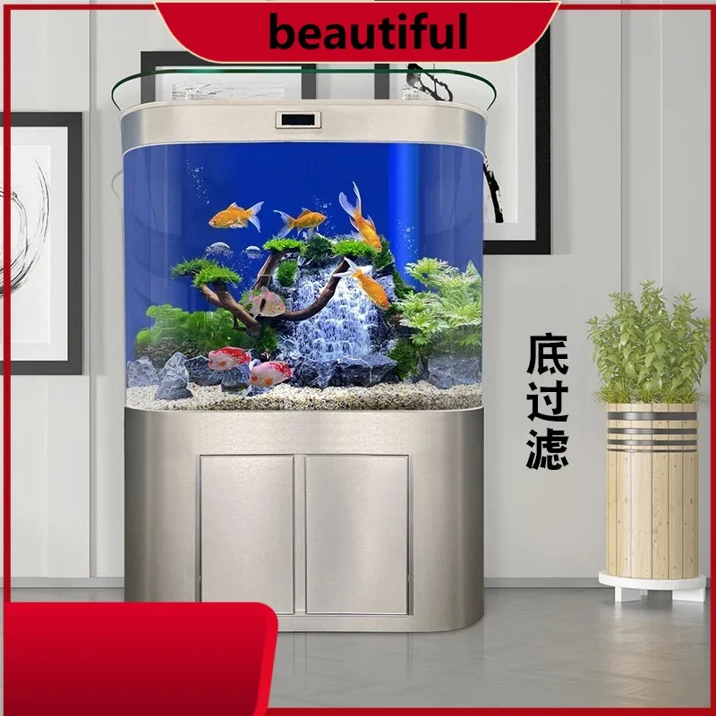 

Light Luxury Fish Tank Aquarium Living Room Floor Home Office Ecological Change Water H