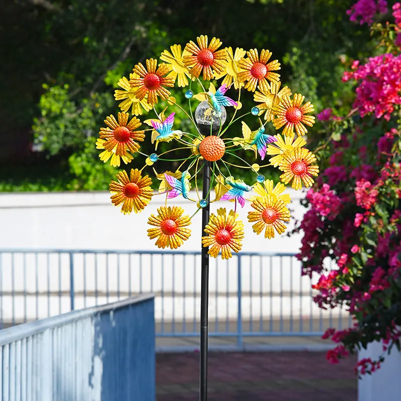 Solar Powered Rotating Windmill for Garden Outdoor Balcony Decoration Courtyard Kinetic Yard Art Eco-Friendly Patio Ornaments