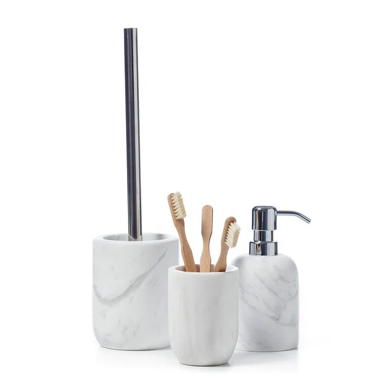 Natural Stone White Marble Bathroom Set, Marble Bathroom accessories