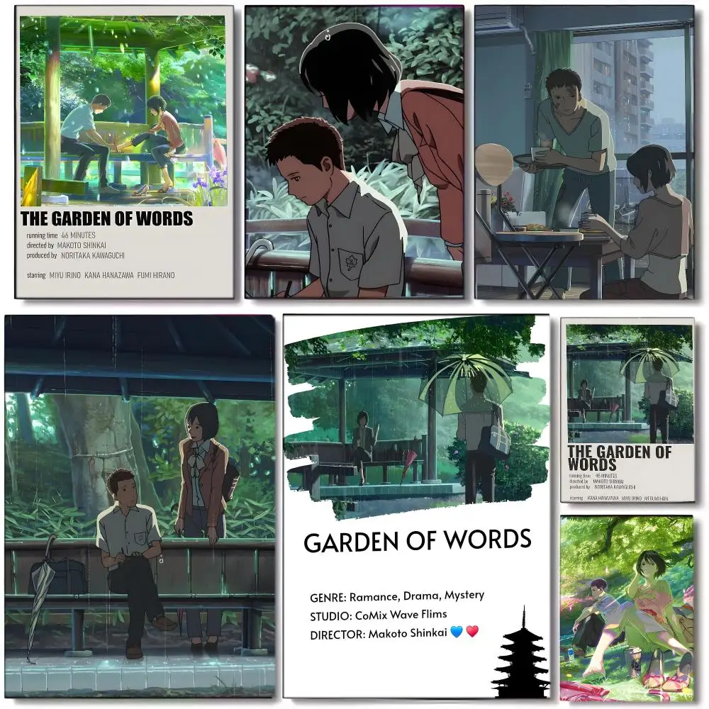 Anime Movie T-The Garden of Words Poster Wall art print art suitable for living room bedroom bar parlor home decor gift