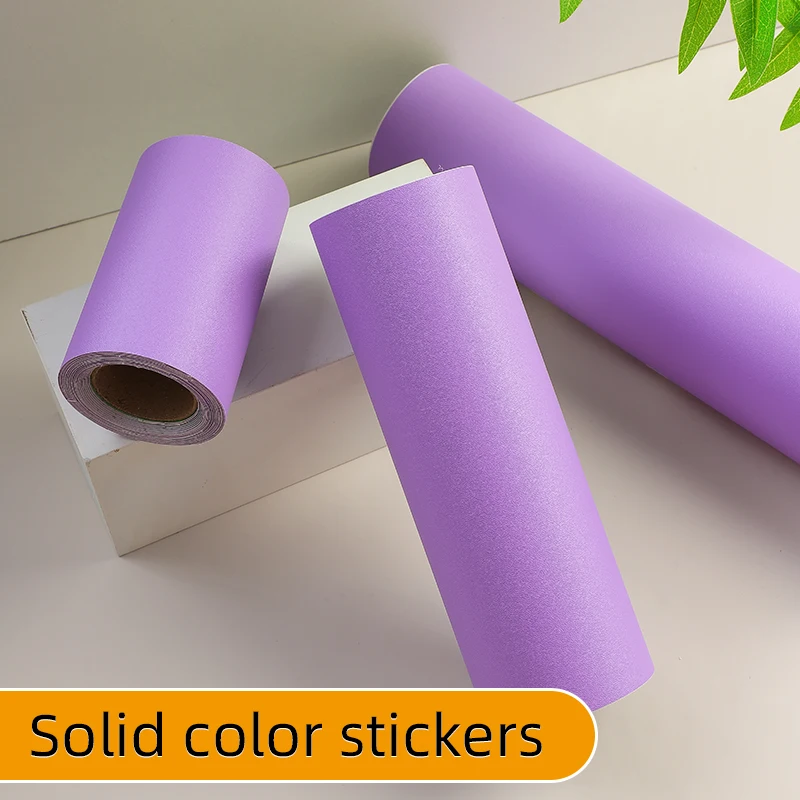 Light purple solid color sticker self-adhesive wallpaper thickened solid color home store student desktop cabinet dormitory dorm