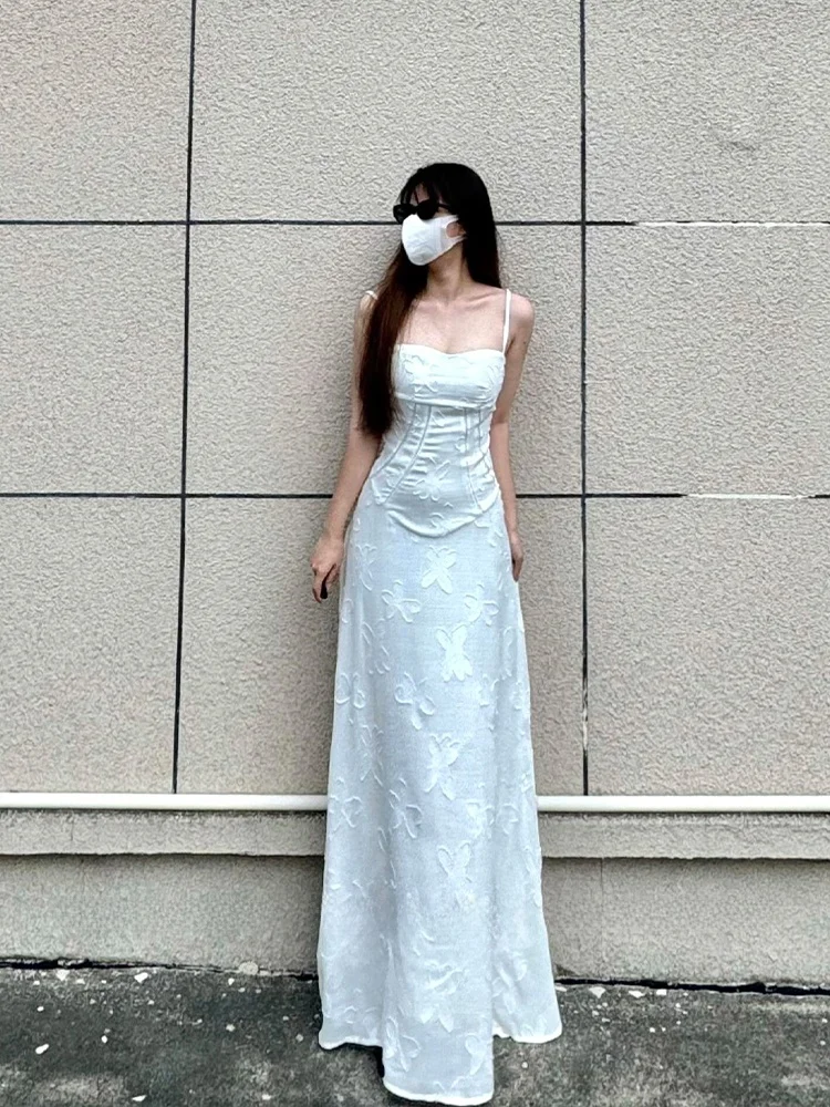 

Sweet Embroidered Bal Strap Dr Beach Vaion Casual Sle Hollow out Texture Gentle Ele Feel Spring Summer Autumn