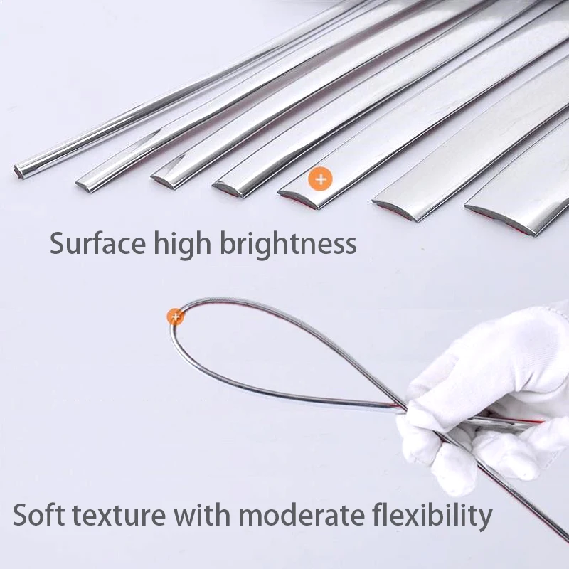 الكروم صب حامي مصد السيارات قطاع شريط الكسوة نافذة الوفير مصبغة الباب المضادة للتصادم ملصق ، اكسسوارات السيارات