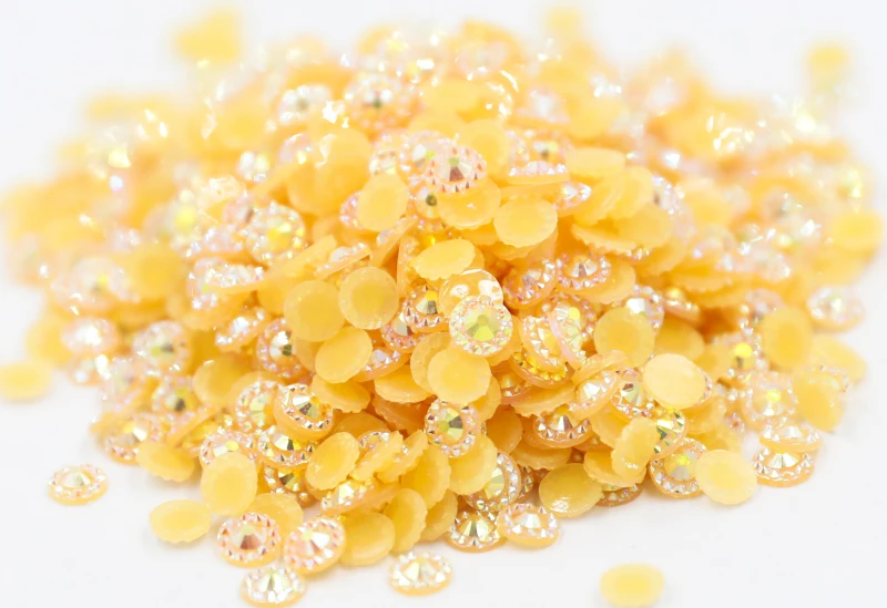 

Jelly Topaz AB Color Sunflower 4mm,5mm,6mm Facets FlatBack Resin Rhinestone Nail Art Garment Decoration Stones/Beads