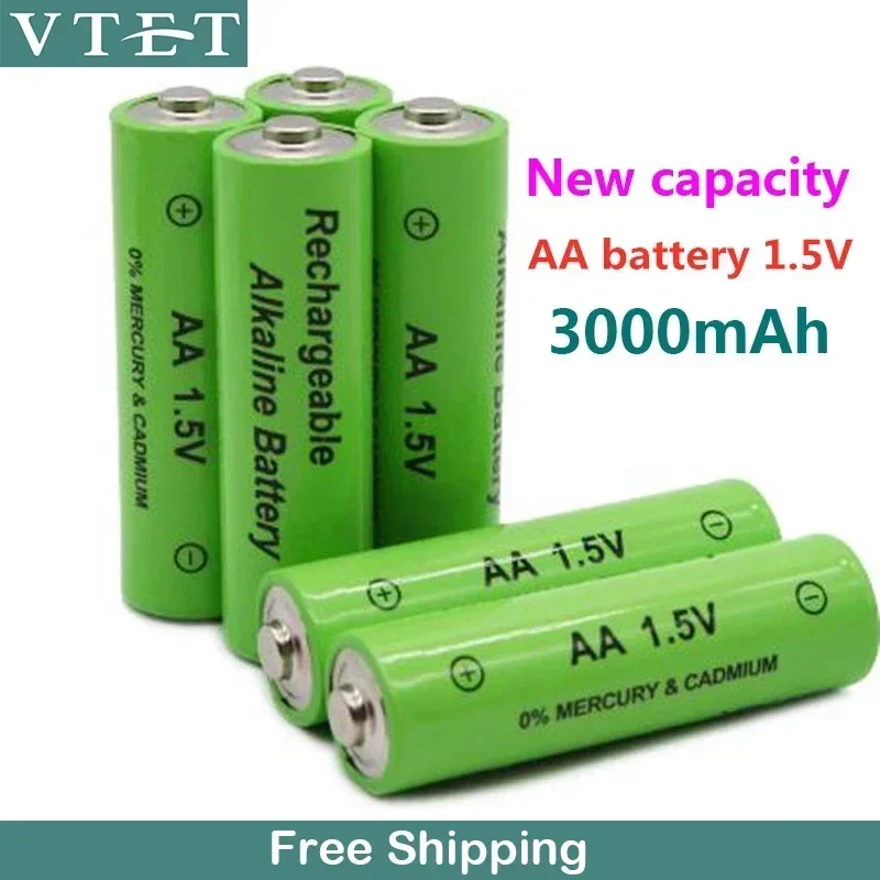 2023 New AA Battery 3000 MAh Rechargeable Battery NI-MH 1.5 V AA Battery for Clocks, Mice, Computers, Toys So on Toys Reusable