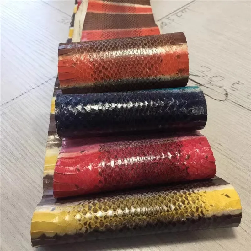 Colorful Snake Skin Printing Leather Snake Skin for Phone Case, Leather Bag, Shoe Belt DIY, Handmade Leather Materia