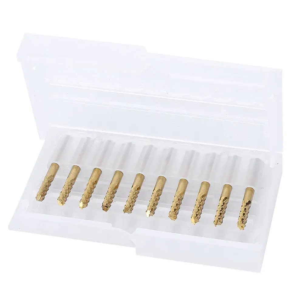 

10pcs 3.175mm Carbide End Mill Set 1/8 Inch Shank Coated CNC Engraving Drill Bit Tools for PCB Milling for machine