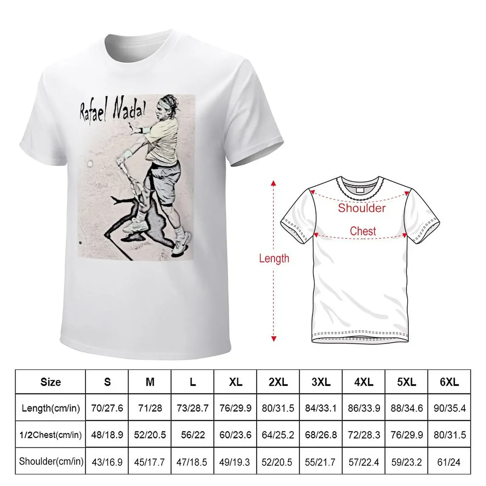 Forehand stroke (Rafael Nadal) T-Shirt tops blacks korean fashion hippie clothes men workout shirt