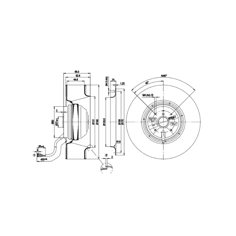 Fan R2E190-AO26-05 58W M2E068-BF Inverter Cooling Fan