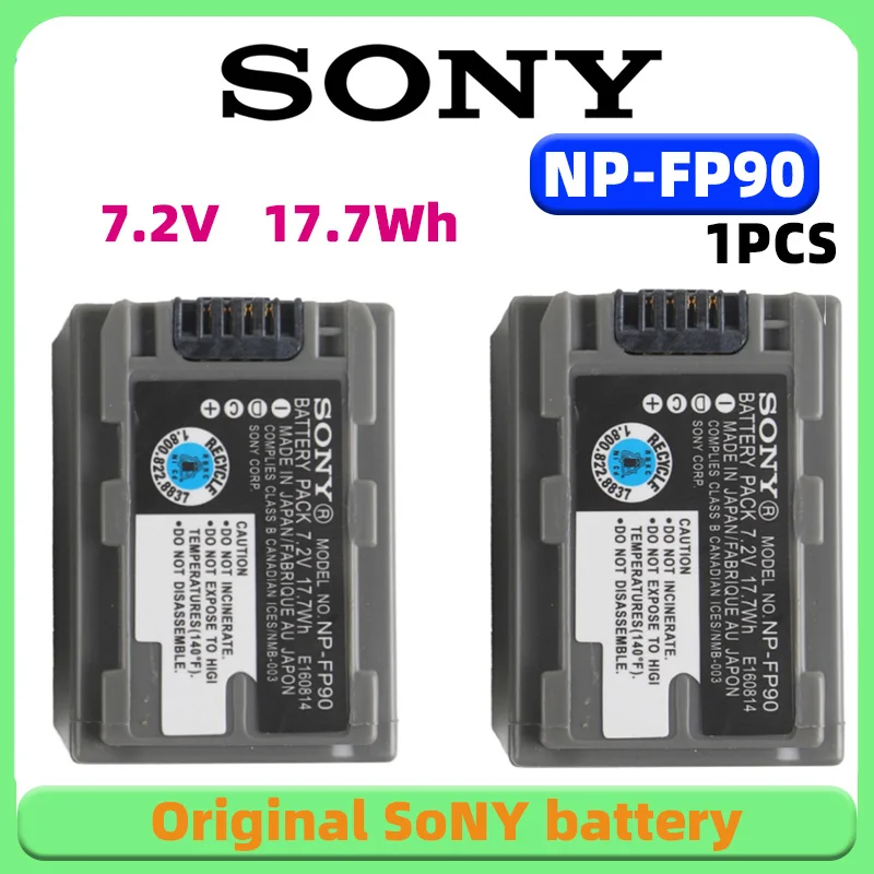 Original NP-FP90 NPFP90 Battery for Sony DCR-HC30 40 43E 85 94E 96 DCR-SR30 60E 70E 80E 100 Camcorders as NP-FP30 FP50 FP60 FP70