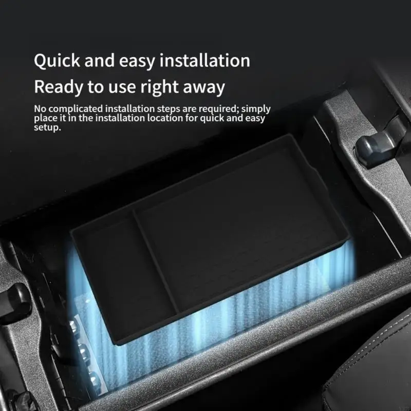 Inner Center Console Tray Insert for 2026 Vehicle Armrest Box, Split-Space Storage Form with Lip Detail for Small X37F