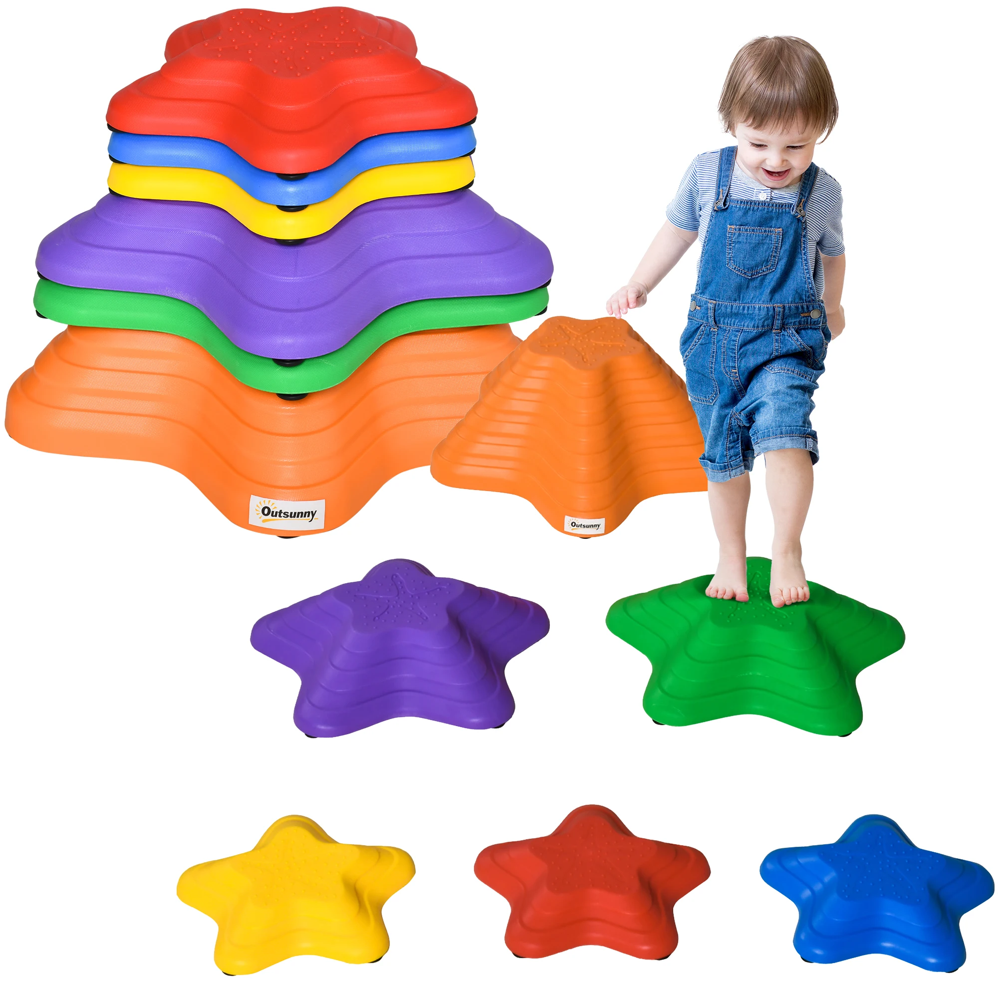 Stepping stones for children, stackable, non-slip, 3 sizes, up to 80 kg, indoor/outdoor
