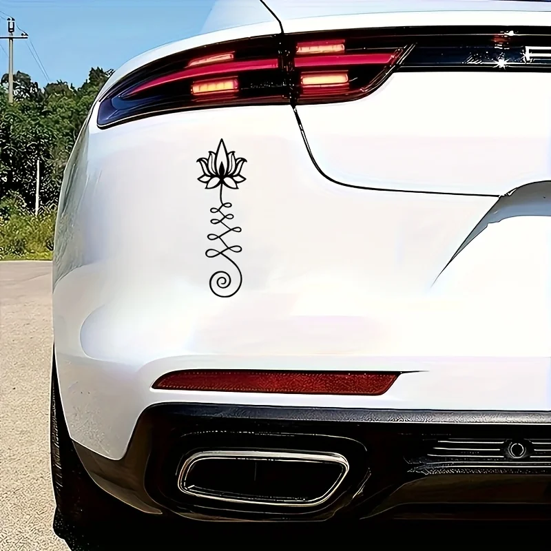 

symbolic sticker, exclusive to yoga lovers Unalome lotus pattern car sticker, durable car decoration