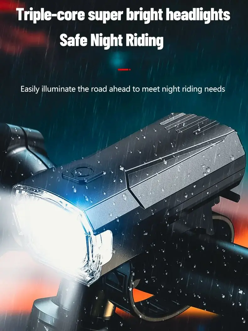 AliExpress cycle zone 3 LED Bicycle Front Light Type-C Rechargeable Bike Flashlight Easy to Install 3 Gear Dimmable Bike Headlight Cycling Accessories
