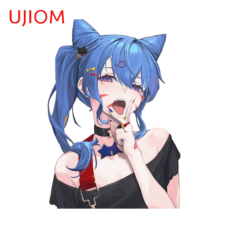 UJIOM Hoshimachi Suisei Cool Girl Wall Sticker Wonderful Curly Hairstyle Popular Decal Living Home Decoration