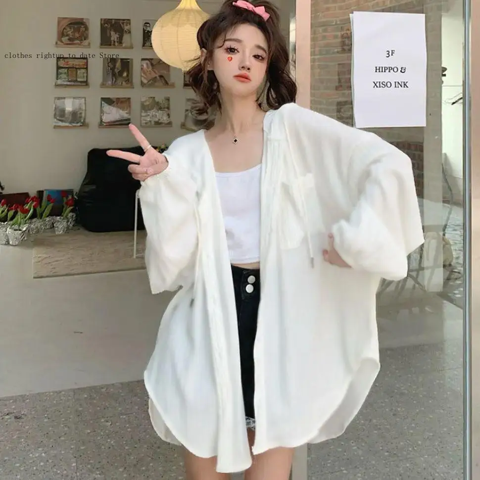 Sunscreen Clothes for Women Thin Summer Hooded Casual Loose Mid To Long Cardigan Versatile Sun Protection Clothing