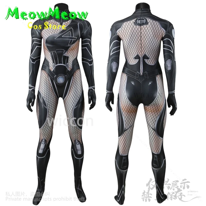 أنيمي لعبة المنافسين تأثيري سوزان سو ستورم ريتشاردز زي القوطية مثير الأسود الدانتيل متابعة بذلة ارتداءها الباروكات هالوين مخصصة #3