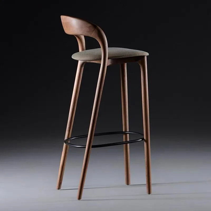 Tabourets de bar décoratifs en bois, design de luxe, chaises de salle à manger esthétiques modernes, chaise de bar créative, meubles peu encombrants