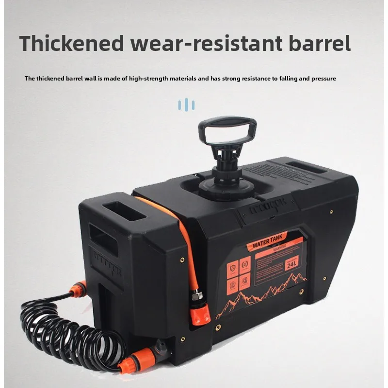 24L Portable Water Jug Electric Manual Pressurize Dual Option Outdoor Camping Storage Tank 6.34 Gal