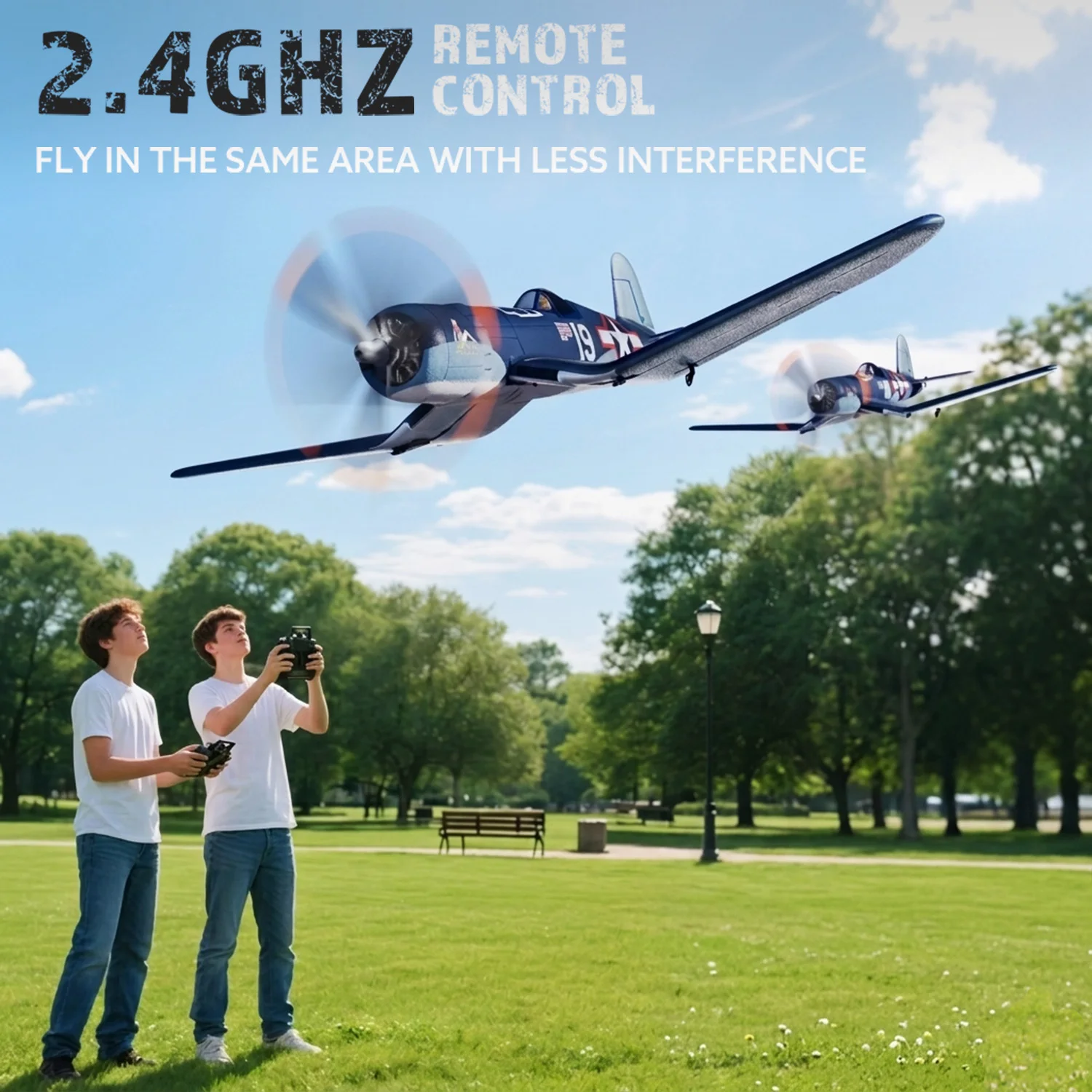 Corsair 500mm Brushless RC Warbird – 4-Channel 2.4GHz RTF Airplane with 6-Axis Gyro, 3 Flight Modes & One-Key Aerobatics 7