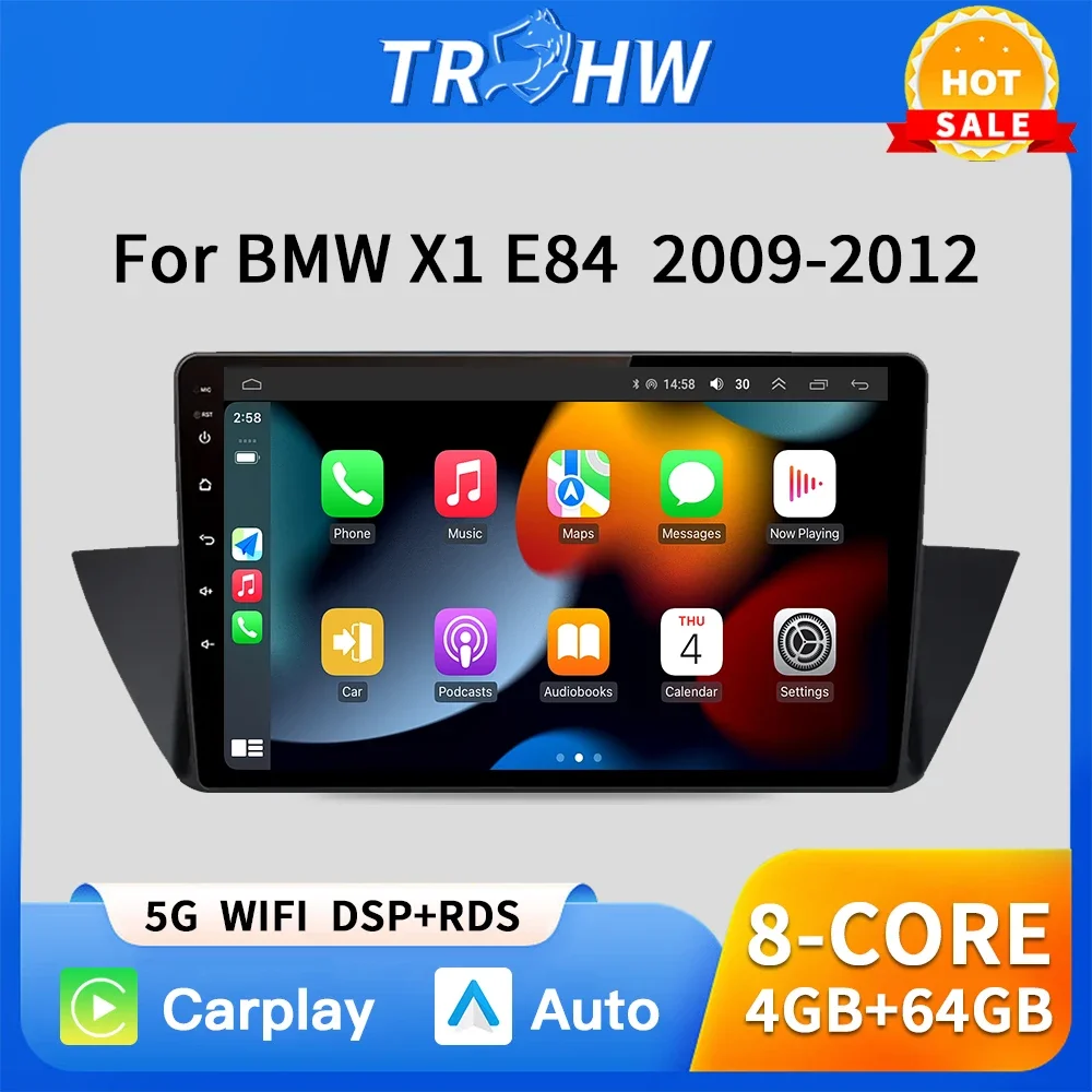 

Car Radio For BMW X1 E84 2009 - 2012 Multimedia Video Player Navigation GPS 4G WIFI Wireless Carplay Auto Stereo QLED