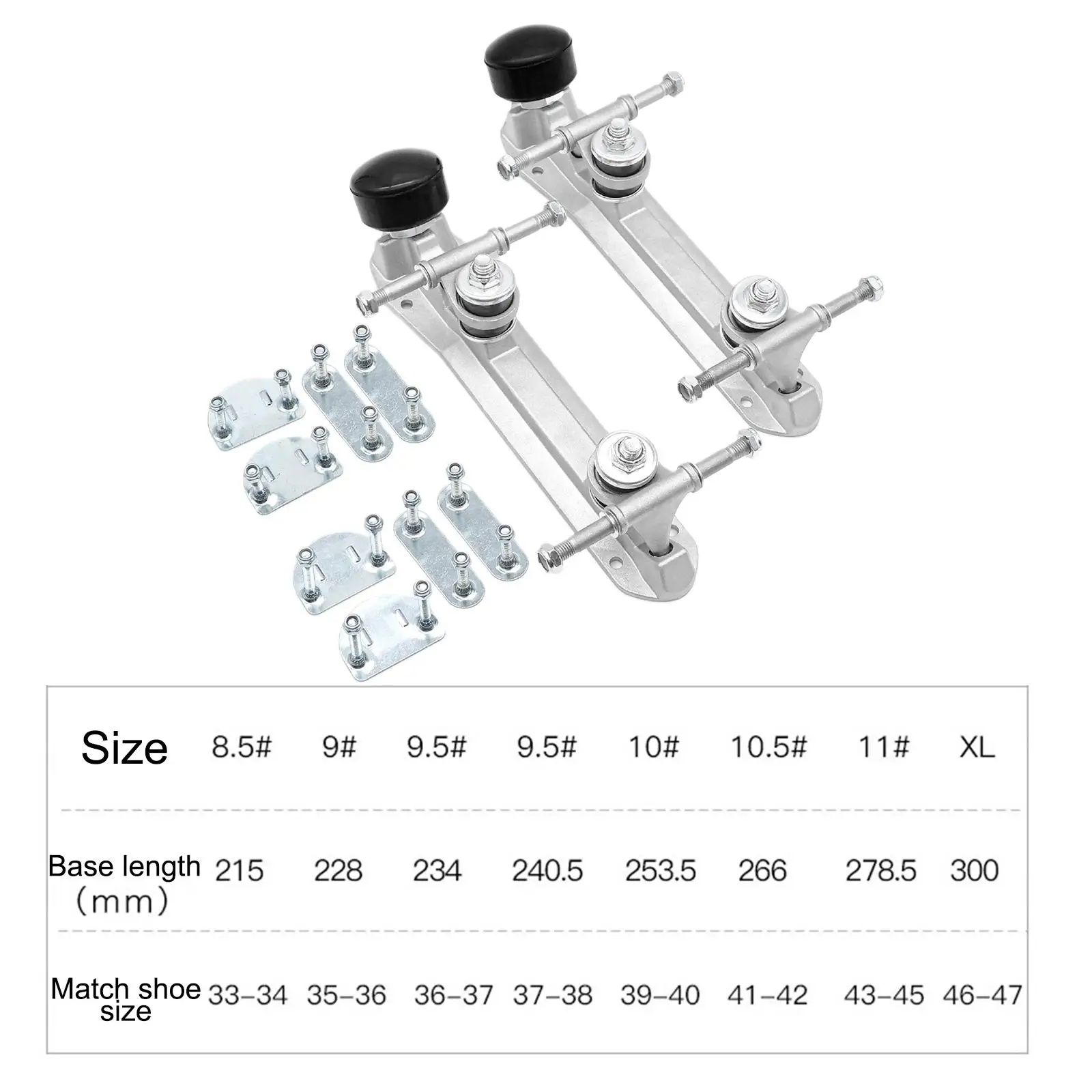 1 Pair Roller Skate Base Four Wheels Skate Base Shoes Modification with Brake Head Parts Double Row Roller Skate Base Bracket