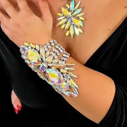 Exaggerated Bracelet for Women Girl Charm Y2k Rhinestone Club Dance Fashion 2024 Queen Party Jewelry Gift Decorations Party Gift