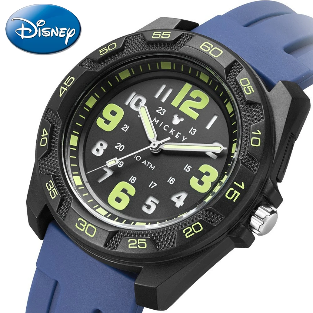 Disney Gift With Box Mickey Men Watch Luminous Fashion Unique Retro Sports Trend Personality Casual Clock Relogio Masculino