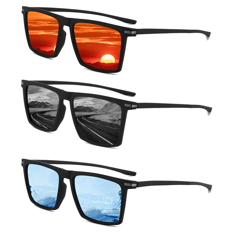 2026 TR90 Elastic Paint Polarized Sunglasses UV400 Color Changing Lightweight Driving Fishing Outdoor Unisex Shades