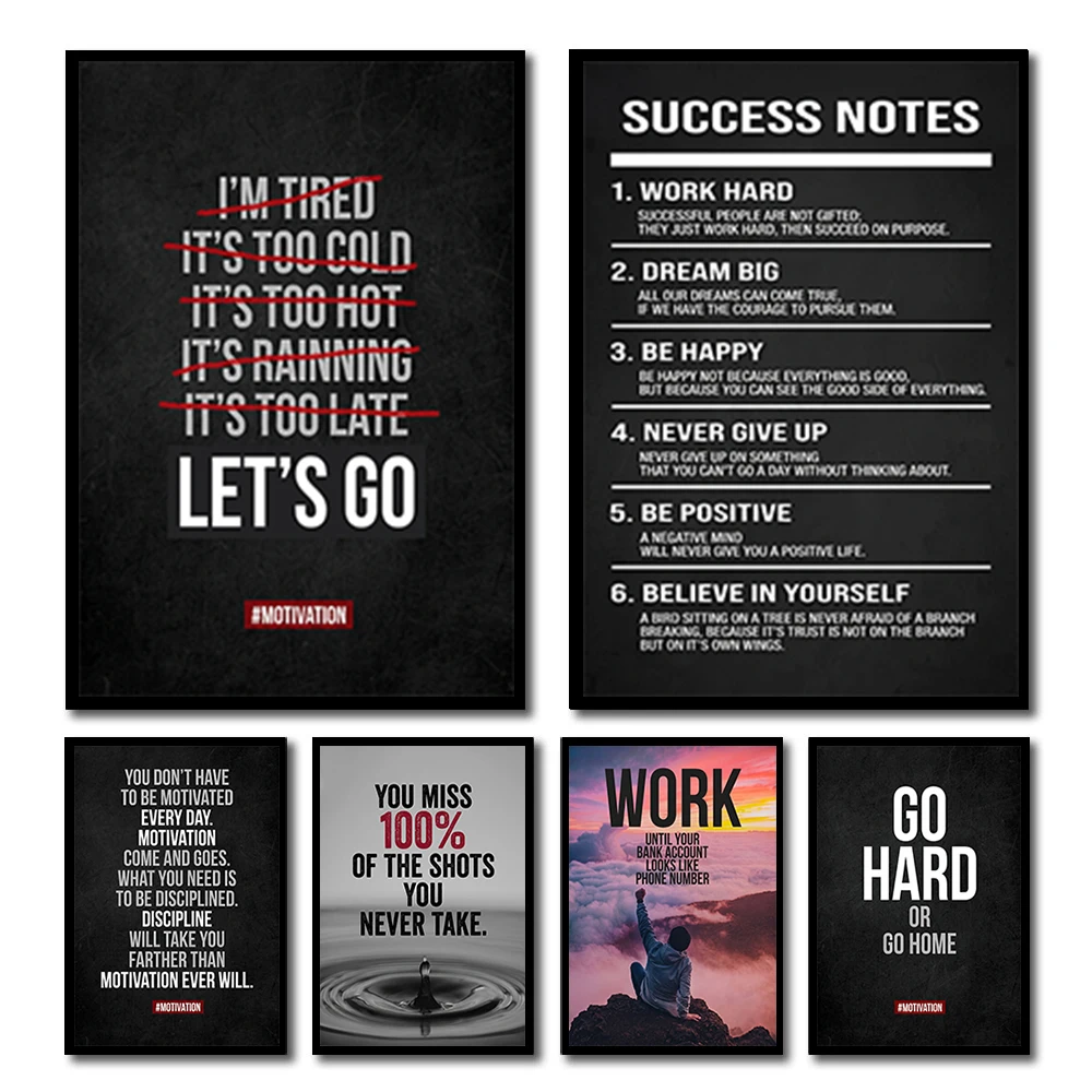 Motivational Poster Wall Art Print Growth Mindset Inspiration Quote Decor Matte Picture Home Office Dorm Gift for Entrepreneur