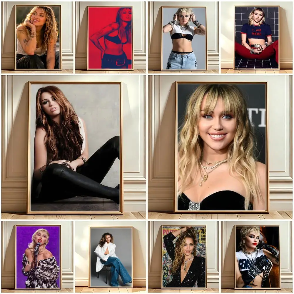 Rock Pop Star M-Miley Cyrus Poster Print Painting Home Decor for Bedroom Living Room Hallway