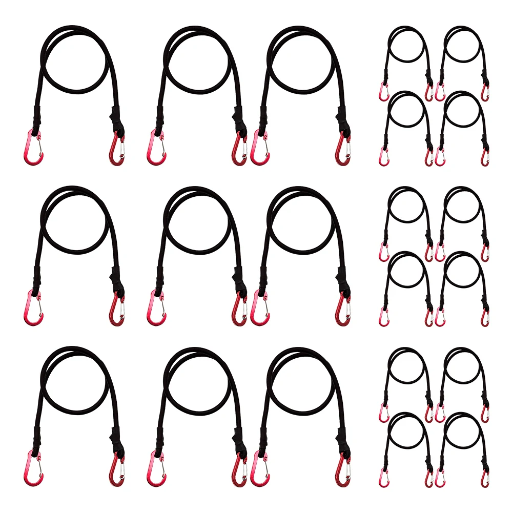 AliExpress NONE 20/60/90CM Heavy Duty Bungee Cord Elastic Tie Strap String Carabiner Hooks Kayak Cycling Luggage Packing Ropes Camping Acces