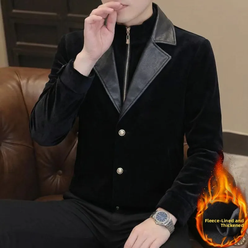 

Осенне-зимняя утепленная толстовка с флисовой подкладкой, имитация двухслойности, модный дизайн, теплая, стильная мужская одежда, молодежная, популярная, с длинными рукавами.