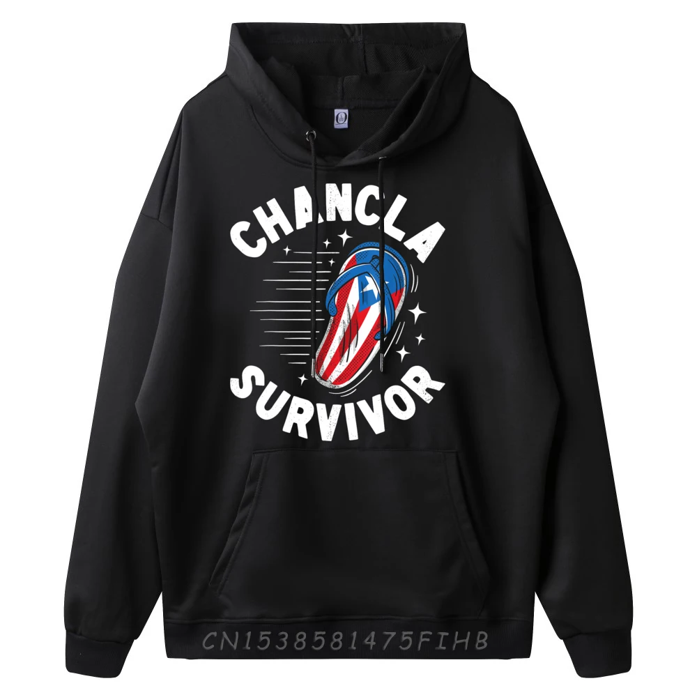 Hoodies Chancla Survivor Puerto Rican Puerto Christmas Classic Normal Long Sleeve Round Neck Mens Hoodies Normal Sweatshirts